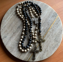 Load image into Gallery viewer, His and Her's Black and Ivory Rosaries